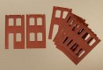 Brick walls with windows and door openings red (8pc)